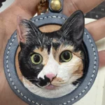Custom 3D Leather Pet Portrait Keychain Bag charm 2 Custom 3D Leather Pet Portrait Keychain Bag charm photo review